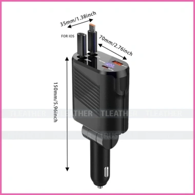 Bộ sạc ô tô 4 trong 1 - Sạc điện thoại nhanh, đa cổng, giá ưu đãi 190.000 VND
