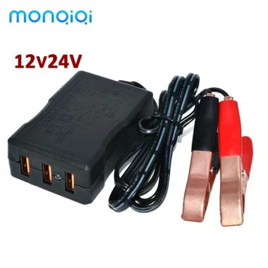 Bộ sạc pin điện thoại MONQIQI USB 12V/24V/5V cho ô tô, xe máy - Giá ưu đãi 45.570₫