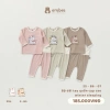 Bộ Sơ Sinh Dài Tay Embes Cotton Hình In Ngực, Cạp Cao Cài Cúc cho bé 0‑9 tháng - Giá 157.250₫