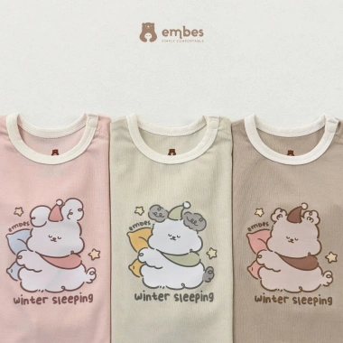 Bộ Sơ Sinh Dài Tay Embes Cotton Hình In Ngực, Cạp Cao Cài Cúc cho bé 0‑9 tháng - Giá 157.250₫