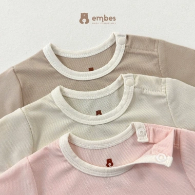 Bộ Sơ Sinh Dài Tay Embes Cotton Hình In Ngực, Cạp Cao Cài Cúc cho bé 0‑9 tháng - Giá 157.250₫