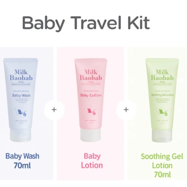 Bộ Sữa Baobab Baby Travel Kit 3 món – Sữa tắm, dưỡng trẻ em, dưỡng da cho da nhạy cảm