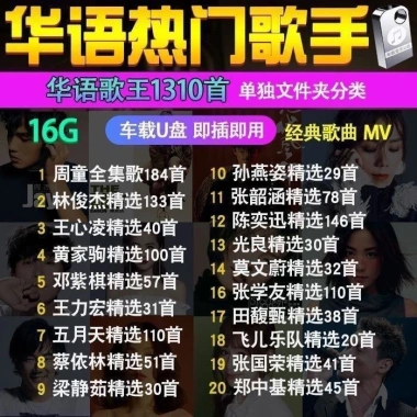 Bộ Sưu Tập Âm Nhạc Lossless Trung Quốc - Jay Chou, Sun Yanzi, Chen Yixun, Bài Hát Xe MP3 - Giá 163k