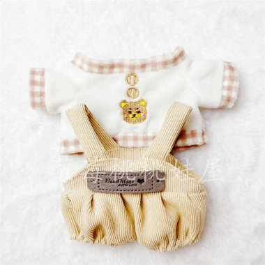 Bộ sưu tập người 2.963 Quần áo trẻ em 20cm Gấu nhỏ áo ngắn tay búp bê cotton cổ cà phê quần yếm nhung túi đeo vai - Giá ưu đãi 120.702 đồng