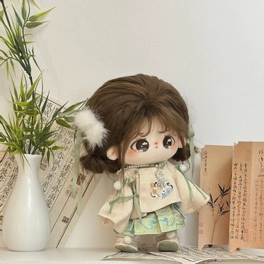 Bộ sưu tập người 9.508 - Quần áo búp bê Cotton 20cm 2 màu, váy cổ Ming Made, phù hợp trẻ em