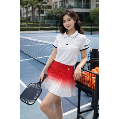 Bộ thể thao nữ váy áo cổ lệch phong cách Pick Golf Tennis cao cấp, giá ưu đãi 360k hàng QC