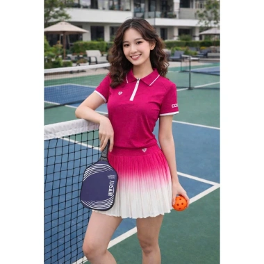 Bộ thể thao nữ váy áo cổ lệch phong cách Pick Golf Tennis cao cấp, giá ưu đãi 360k hàng QC