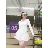 Bộ thể thao nữ váy loang áo dài tay đa năng Pickleball Golf Tennis Cầu lông Hàng QC cao cấp, giá chỉ 699k 5