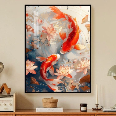 Bộ Thêu Cross Stitch Lucky Double Koi 2.024 - Phong Cách Trung Hoa, Thêu Ren Phòng Khách và Ăn, DIY Chất Liệu Gói