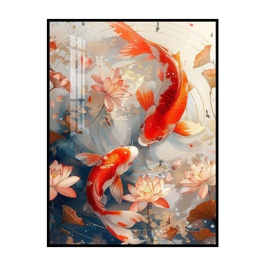 Bộ Thêu Cross Stitch Lucky Double Koi 2.024 - Phong Cách Trung Hoa, Thêu Ren Phòng Khách và Ăn, DIY Chất Liệu Gói