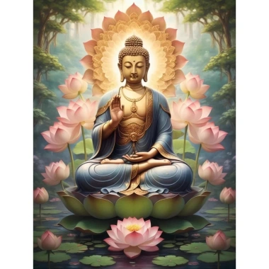 Bộ Thêu Thủ Công Lotus Tathagata Phật Tượng Nhân Vật In Chính Xác, Chỉ Thêu Chất Liệu Cao Cấp, Gói 20