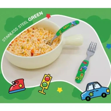 Bộ thìa nĩa inox JOONIE Kids 316 SUS - Tay cầm chống trượt, không BPA, UV & máy rửa, kèm dao kéo trẻ