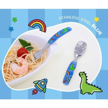 Bộ thìa nĩa inox JOONIE Kids 316 SUS - Tay cầm chống trượt, không BPA, UV & máy rửa, kèm dao kéo trẻ