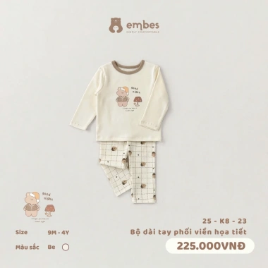 Bộ Thu Đông Embes Dài Tay In Họa Tiết Chất Dày Ấm Áp Size 8‑18kg Giảm Giá 180k 5 Bộ Thu Đông Embes Dài Tay In Họa Tiết Chất Dày Ấm Áp Size 8‑18kg Giảm Giá 180k 5