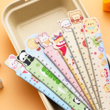 Bộ Thước Kẻ Nhựa 15cm Kawaii Nhân Vật Hoạt Hình Dễ Thương cho Bé Gái Bé Trai