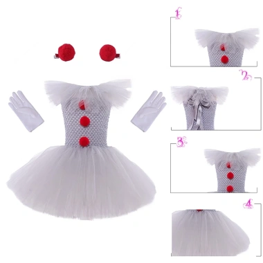 Bộ trang phục chú hề quyến rũ cho bé gái - Váy công chúa vải tuyn thanh lịch, phù hợp lễ hội biểu diễn - Giá ưu đãi 287.280đ