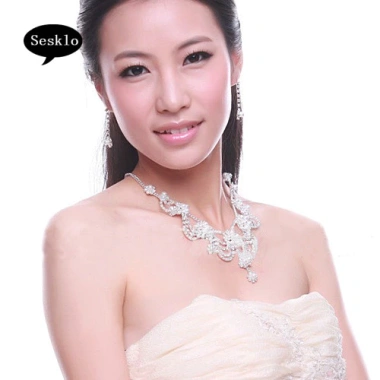 Bộ trang sức cô dâu ngọc trai giả kim cương giả sang trọng - Giá ưu đãi 190k 2