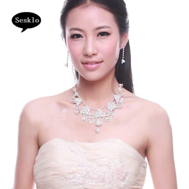 Bộ trang sức cô dâu ngọc trai giả kim cương giả sang trọng - Giá ưu đãi 190k 4