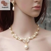 Bộ Trang Sức Cưới Nữ 3 Mẫu Ngọc Trai Hoa Vòng Cổ Bông Tai Sang Trọng Quà Tặng 7