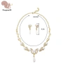 Bộ Trang Sức Cưới Nữ 3 Mẫu Ngọc Trai Hoa Vòng Cổ Bông Tai Sang Trọng Quà Tặng 10