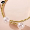 Bộ trang sức nữ ngọc trai giả kim cương, điều chỉnh bông tai và vòng cổ - 110k 5