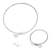 Bộ trang sức nữ ngọc trai giả kim cương, điều chỉnh bông tai và vòng cổ - 110k 10