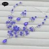 Bộ trang sức tiệc cưới nữ acrylic hoa thả mặt dây chuyền vòng cổ bông tai 118.800₫ 4