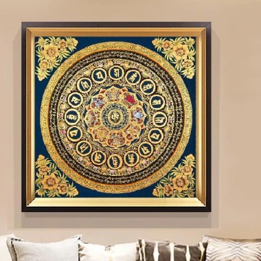 Bộ Tranh Thêu Chữ Thập Thủ Công Họa Tiết Mantra Mandala Thangka – Giá 276.375 VND, giảm 60.803 VND