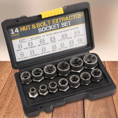 Bộ tuýp khẩu tháo mở ốc vít & bulong tuôn đầu 14 chi tiết 6.35‑19mm – Đa năng, bền bỉ, giảm giá 2