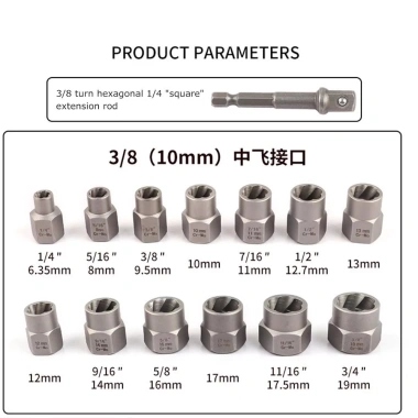 Bộ tuýp khẩu tháo mở ốc vít & bulong tuôn đầu 14 chi tiết 6.35‑19mm – Đa năng, bền bỉ, giảm giá 4