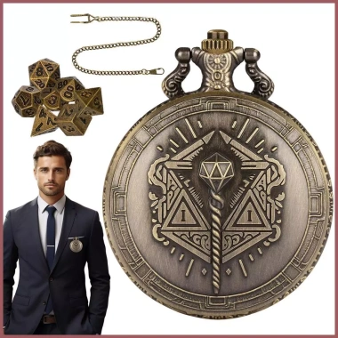 Bộ xúc xắc di động 7 chiếc Steampunk - Vỏ đồng hồ, túi đựng Tiny Dice, chỉ 113.400₫ 4