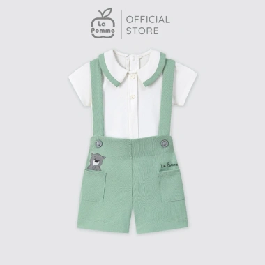 Bộ yếm rời + áo cộc tay LaPomme Gấu Nâu Vui Vẻ - Đồ sơ sinh bé, giảm còn 269k