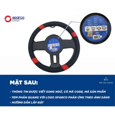 Bọc vô lăng cao cấp Sparco chính hãng 105RD/105BK – Giá giảm 450.000₫, chất liệu bền, bám chắc, thiết kế thể thao 7