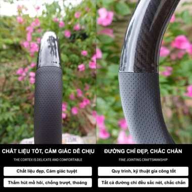 Bọc Vô Lăng Da Vân Carbon 38cm cho Honda City, CRV, HRV, BRV, Accord, Brio, Jazz - 129.000₫ 4