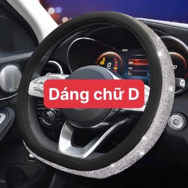 Bọc vô lăng ô tô cao cấp đính đá sang trọng 38cm - Dạng tròn & Dcut, giảm còn 190.000₫