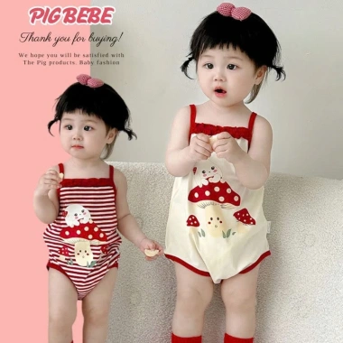 Body Chip 2 Dây Pig BeBe - Hình Cún Nấm Siêu Yêu Bé Sơ Sinh Mùa Hè, Siêu Mềm Mát 119.000đ