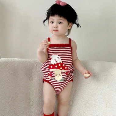 Body Chip 2 Dây Pig BeBe - Hình Cún Nấm Siêu Yêu Bé Sơ Sinh Mùa Hè, Siêu Mềm Mát 119.000đ