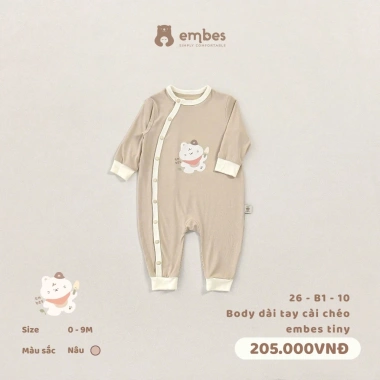 Body Sơ Sinh Cotton Mềm Mịn Cài Chéo In Hình Giá Ưu Đãi 202.950 VND 0-9 Tháng 7