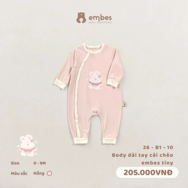 Body Sơ Sinh Cotton Mềm Mịn Cài Chéo In Hình Giá Ưu Đãi 202.950 VND 0-9 Tháng 9