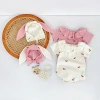 Bodysuit bé gái Pig BeBe áo liền quần tay ngắn mũ họa tiết dễ thương sơ sinh 7