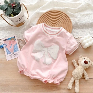 Bodysuit Bé Gái Pig BeBe Cộc Tay Nơ Xinh Cotton Mềm Mát 3-12kg - Giá Ưu Đãi 119k