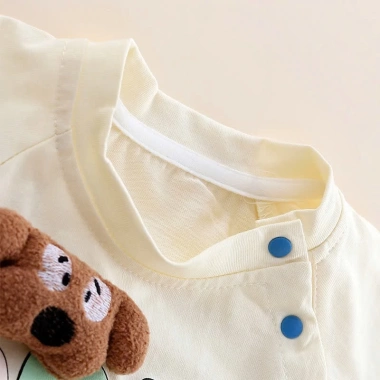 Bodysuit Bé Gái Vàng Hape Fbnys Hình Cún Đáng Yêu, Cotton 100% Mềm, 3-12kg, 119k