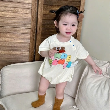 Bodysuit Bé Gái Vàng Hape Fbnys Hình Cún Đáng Yêu, Cotton 100% Mềm, 3-12kg, 119k