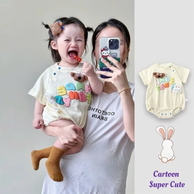 Bodysuit Bé Gái Vàng Hape Fbnys Hình Cún Đáng Yêu, Cotton 100% Mềm, 3-12kg, 119k