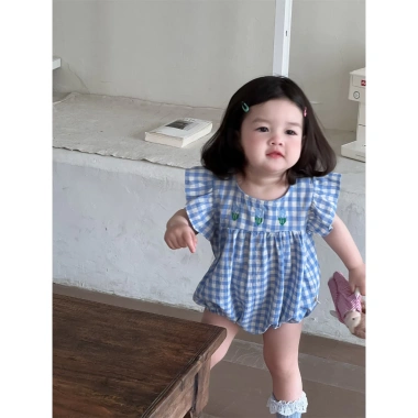 Bodysuit caro bé gái mùa hè F90 siêu dễ thương - Giá ưu đãi 259.600 VND 5 Bodysuit caro bé gái mùa hè F90 siêu dễ thương - Giá ưu đãi 259.600 VND 5