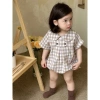 Bodysuit caro cổ bèo siêu dễ thương cho bé gái mùa hè F93 - Giá chỉ 251.900₫ 2