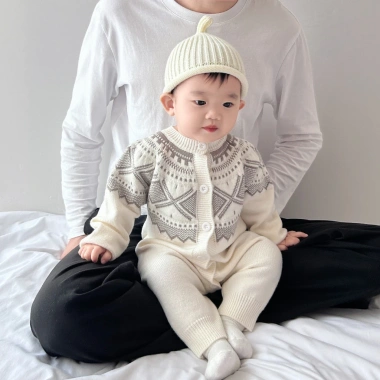 Bodysuit len thổ cẩm S62 cho bé trai, bé gái mùa thu đông 245k ấm áp, dễ thương 12