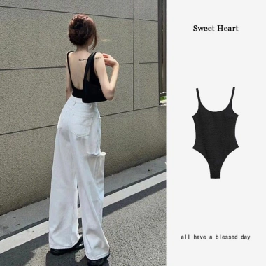Bodysuit Nữ Hottrend 2.024 Hai Dây Hở Lưng Sexy, Ôm Body Mềm Mại SP156 – Giá 119k