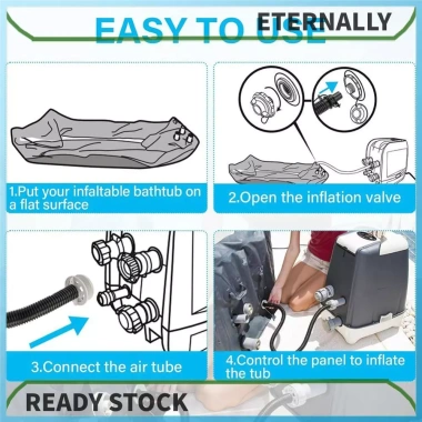 Bồn Tắm Bơm Hơi Dễ Lắp Đặt - Thiết Kế Tương Đàn Đẳng Cấp Cùng Saluspa P6.931 Giá Ưu Đãi 223.300₫