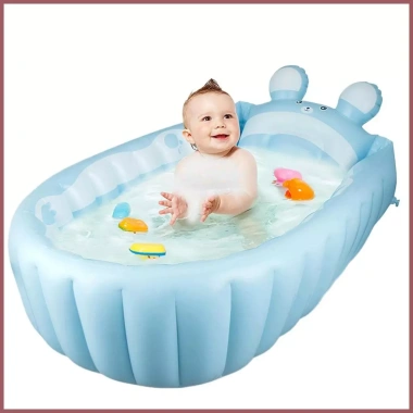 Bồn tắm bơm hơi gập lại cho bé mới biết đi - Bể bơi không khí chống trượt, phù hợp bé trai, bé gái 2